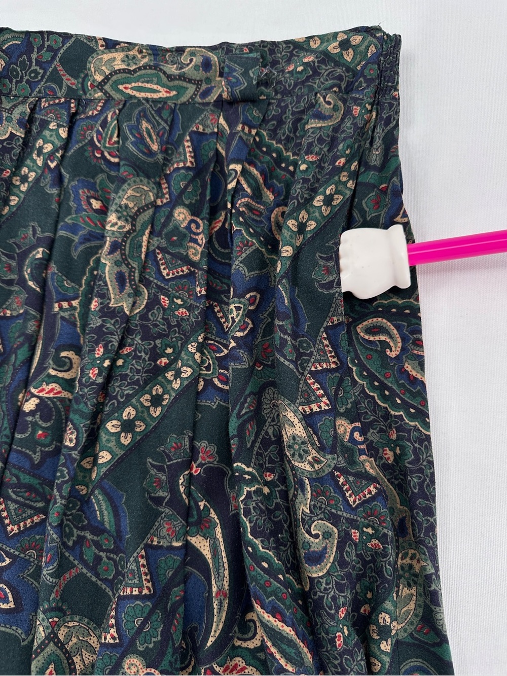 Vintage 90s Briggs New York Paisley Midi Skirt Size 16 Whimsigoth Belted - Picture 8 of 13